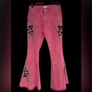 POL Embellished and Embroidered Flare Jeans NWOT